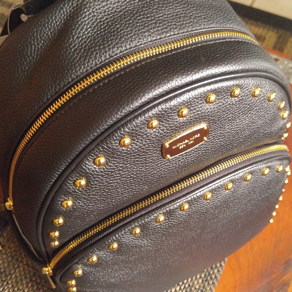 Michael Kors "Abbey" Studded Leather Backpack